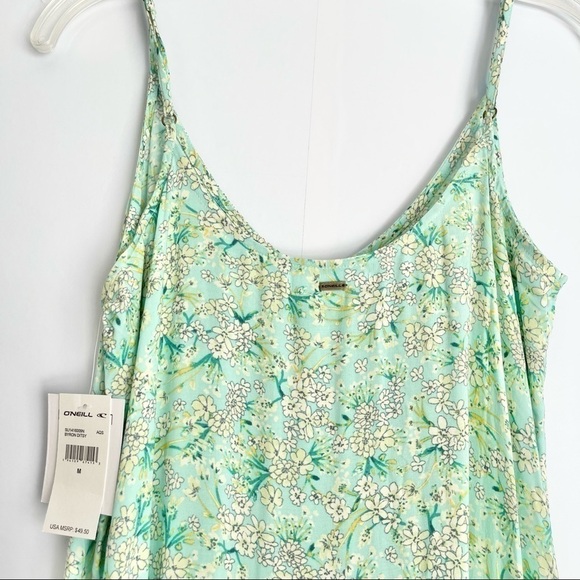 𝅺new O'Neill Aqua Floral Ruffled Hem Byron Ditsy Midi Dress US M - Picture 4 of 7